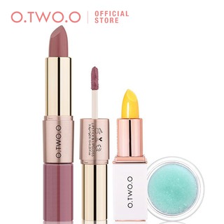 Set Sản Phẩm Chăm Sóc Môi O.TWO.O Gồm Son Dưỡng + Son Lì 2 Trong 1 + Tẩy Da Chết 120g