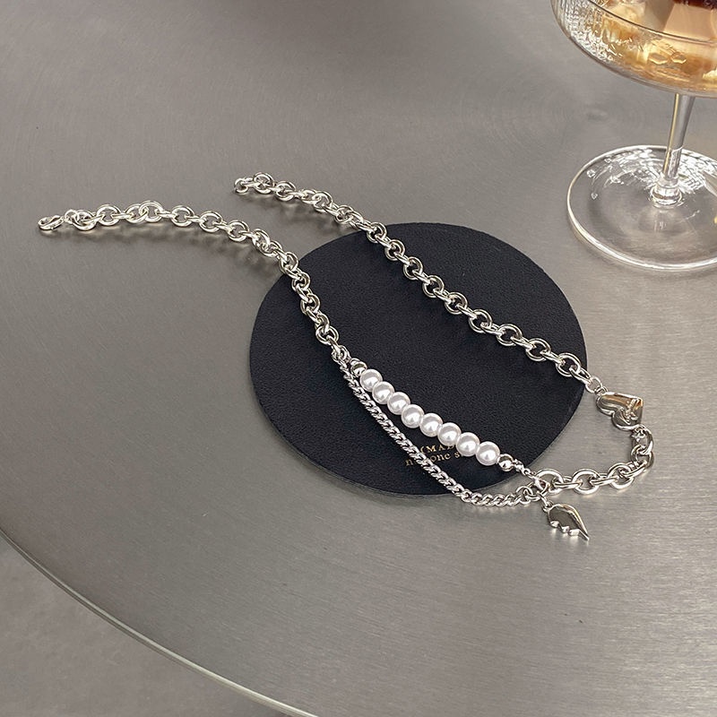 Vòng cổ Hình Đôi Cánh Đính Ngọc Trai Phong Cách Hàn Quốc Sang Trọng