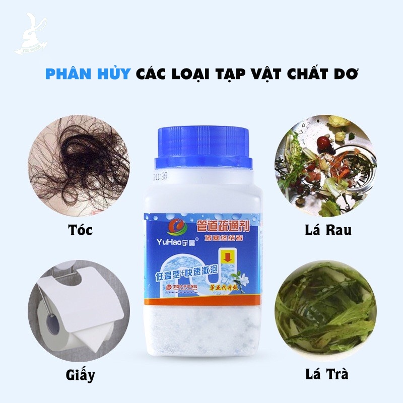 Bột Thông Cống, Bồn Cầu, Lavabo Cực Mạnh YUHAO Siêu Thần Thánh 268G Thế Hệ Mới