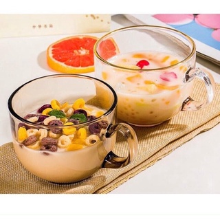 Set 2 cốc thuỷ tinh màu hổ phách có tay cầm-cốc hổ phách 470ml/1 cái