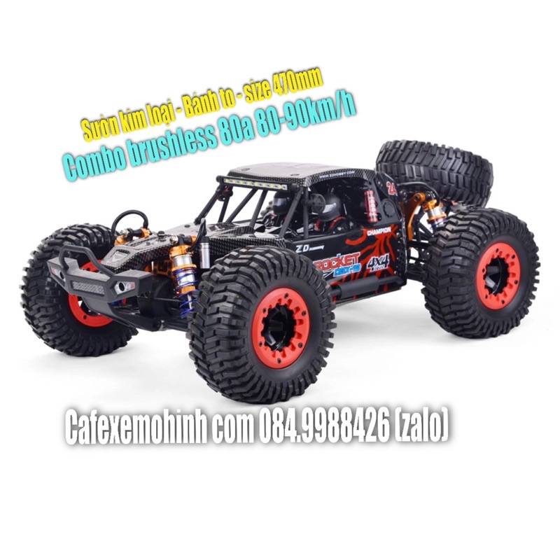 Xe điều khiển DBX-10 chạy 90km/h sườn kim loại bộ điện pro brushless 80a
