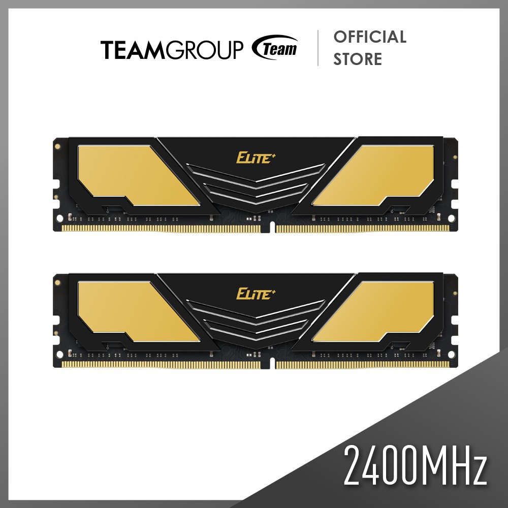 RAM DDR4 4GB Elite - Teamgroup - Kẹp tản nhiệt vàng đen