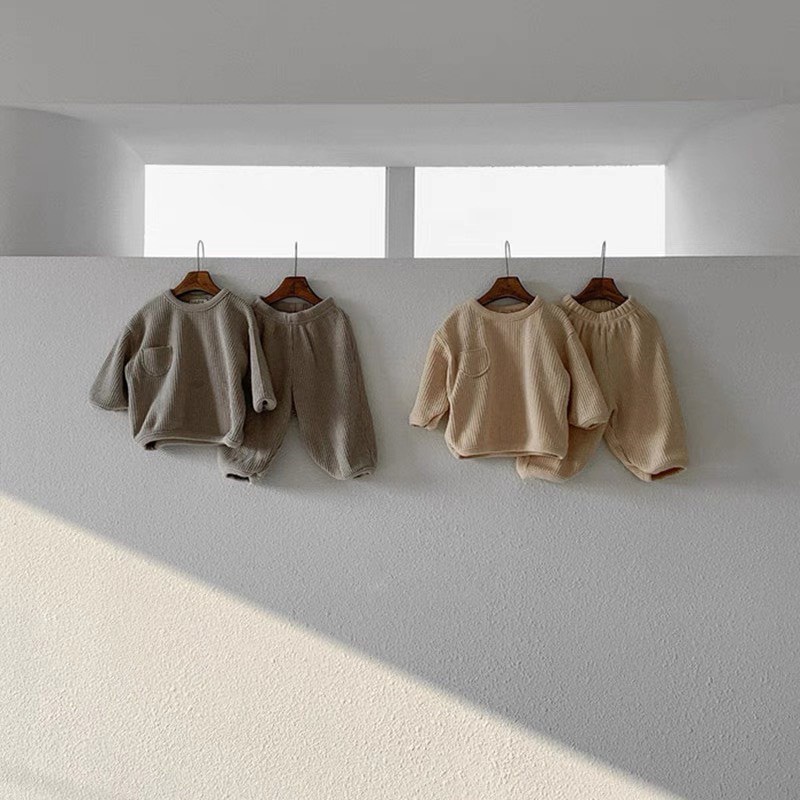 Bộ Korea Thu Đông Dài Tay Cho Bé Trai Và Bé Gái Ween Chất Liệu Len Tăm Từ 8kg Đến 28kg - DOLY STORE