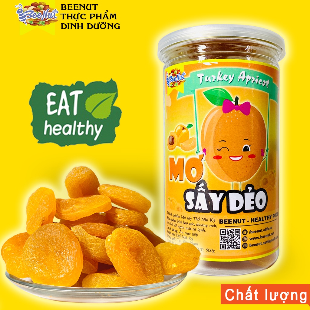 Mơ sấy dẻo tự nhiên Thổ Nhĩ Kỳ 300g, 500g - Trái cây sấy Đồ ăn vặt Healthy BeeNut