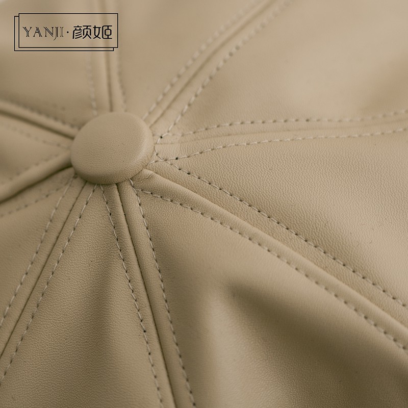 Mũ Beret Da Cao Cấp Màu Trơn Phong Cách Hàn Quốc Thời Trang Thu Đông Dành Cho Nữ