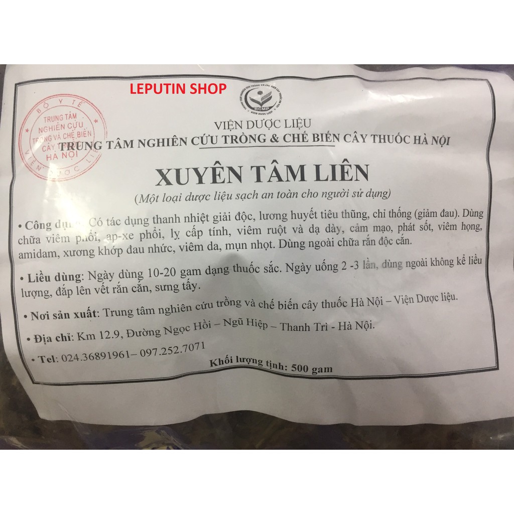 Xuyên tâm liên - Hàng chuẩn, không vụn, thơm và sạch - 500gr | BigBuy360 - bigbuy360.vn