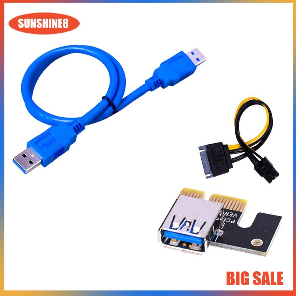 【SUN】[99K]Cáp mở rộng USB 3.0 PCIE Riser Ver 009S Express 16X 6 Pin Power Cable
