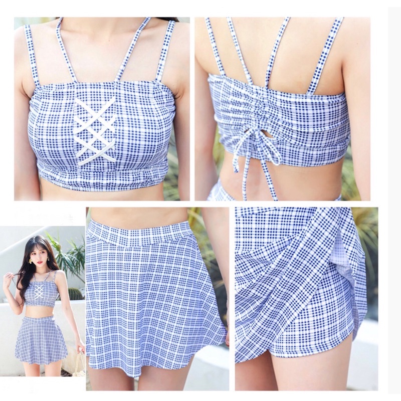 Bộ đồ tắm biển bikini đi bơi chân váy xoè bikini 2 mảnh kín đáo đẹp B15