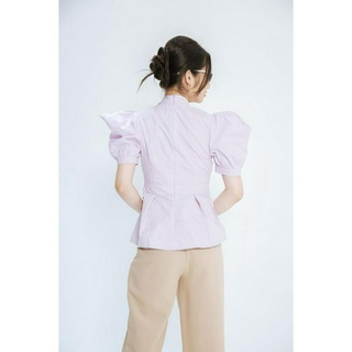 Áo peplum cổ V đắp tà