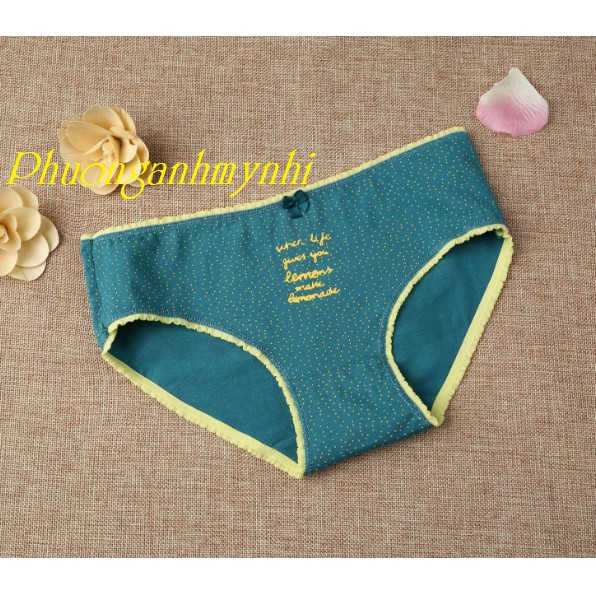 Set 4 cái quần lót nữ cotton trái xoài vàng