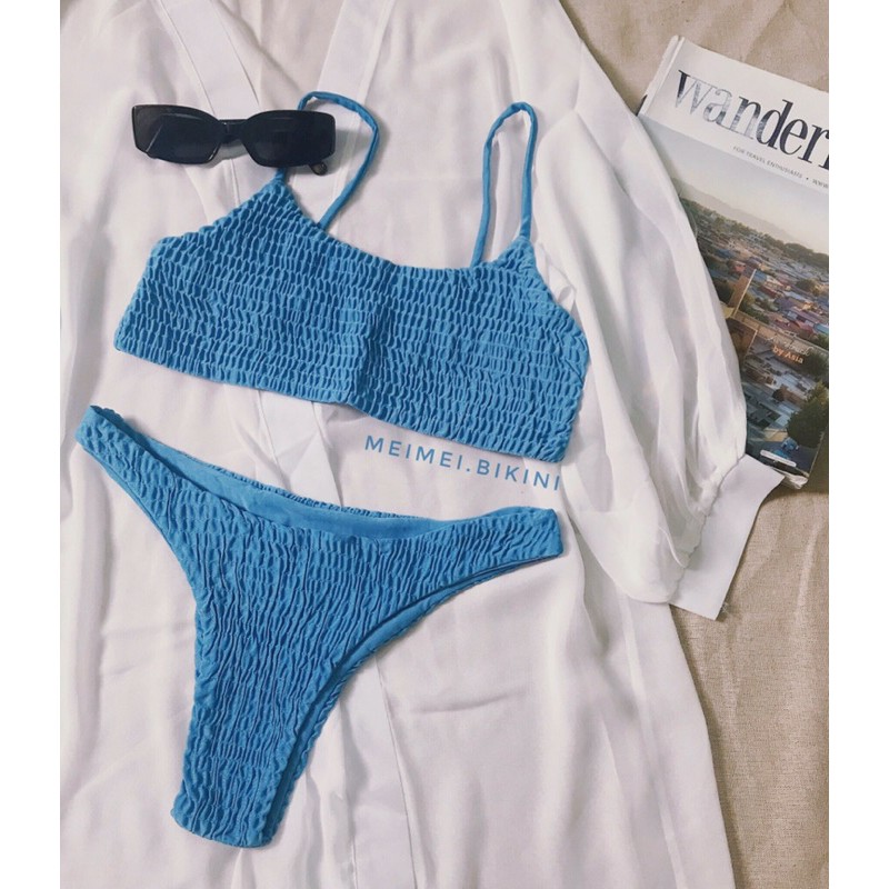 Hàng loại 1-bikini 2 mảnh nhún dễ mặc, ôm dáng. Thiết kế cơ bản basic (nhiều màu).Meimei_store21