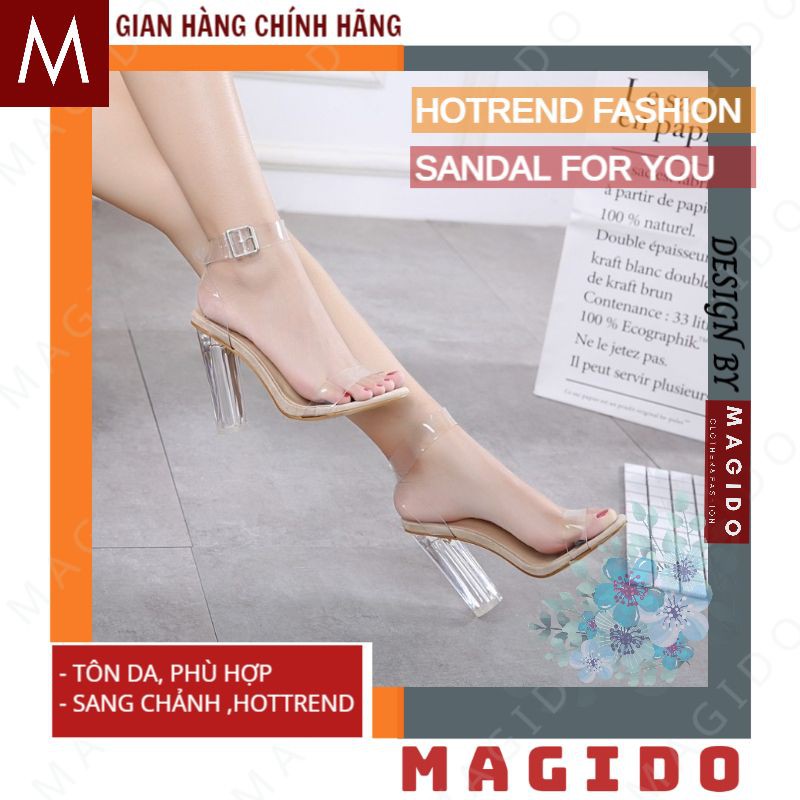 (ẢNH THẬT) sandal cao gót giày cao gót quai trong -đế cao 5 cm cực xinh, đi êm chân ,thoải mái hợp thời trang MAGIDO