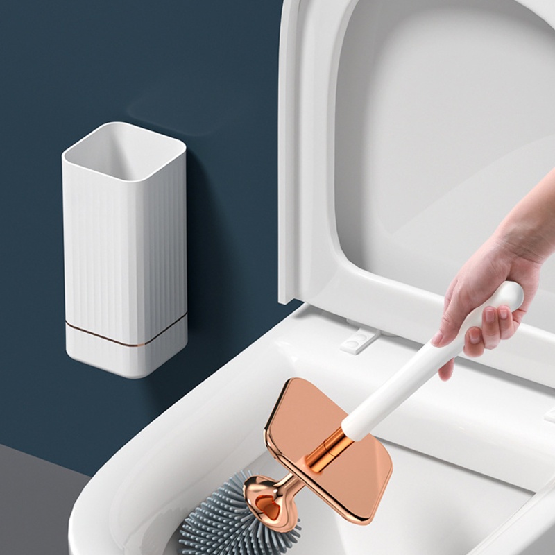 Tay Cầm Dài Chuyên Dụng Cho Bồn Cầu ​Bàn Chải Chà Toilet Với Đế Chống Rò Rỉ Và Giá Đỡ Làm Sạch Không Đầu Chết