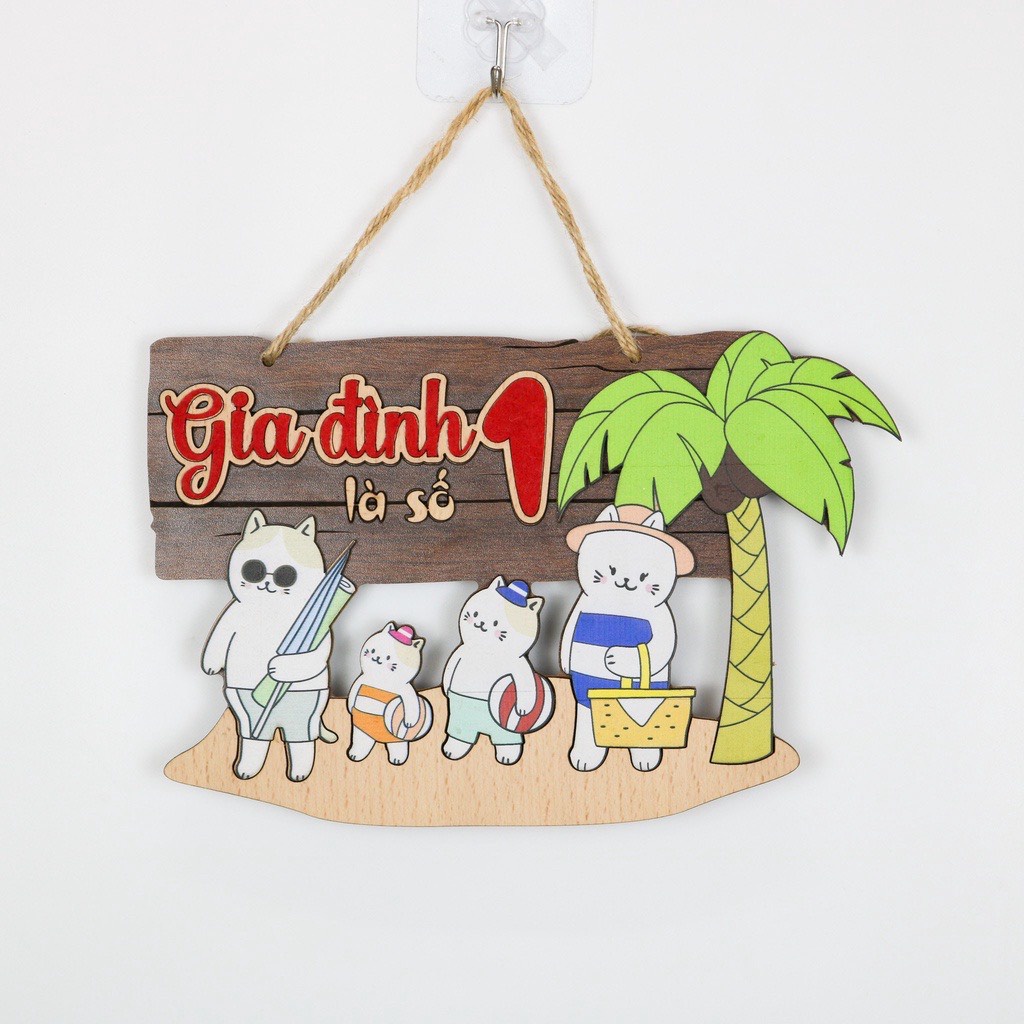 Bảng gỗ Gia đình bơ, heo, cà rốt, gấu,...  - Bảng gỗ treo tường, trang trí nhà cửa