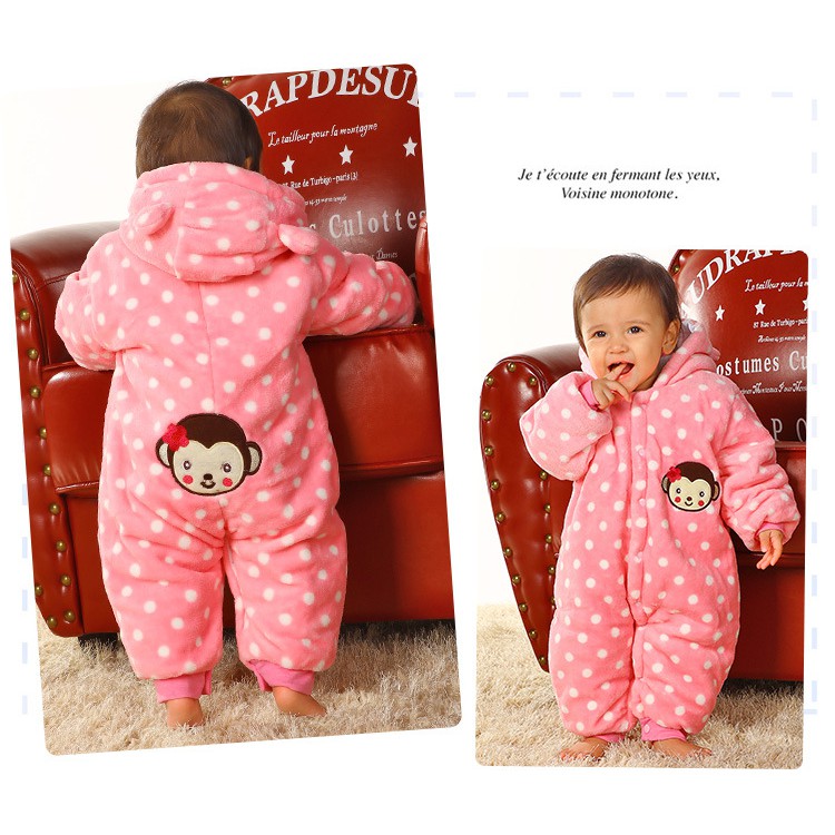 Body nỉ bông mặc mùa đông ủ ấm cho bé Hàng cao cấp xuất Nhật SLNB03