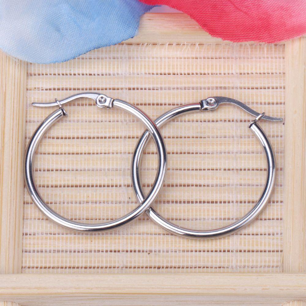 MOILYVN 1 Đôi Bông Tai Tròn Nhiều Kích Cỡ Phong Cách Punk Dành Cho Nữ