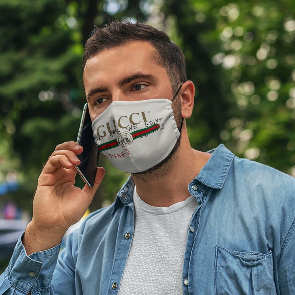 Khẩu Trang In Hình 3D Đẹp G.U.C.C.I_35 SoInk Vải Cotton 100%, Kháng Khuẩn, Không Đau Tai, Dễ Thở Dành cho Nam Nữ