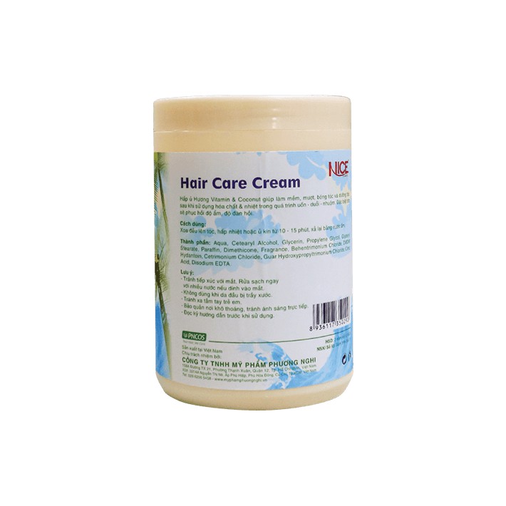Hấp dầu  mềm mượt, phục hồi khô xơ, hư tổn Vitamin & Coconut  NICE Hair Care Cream 1000ml