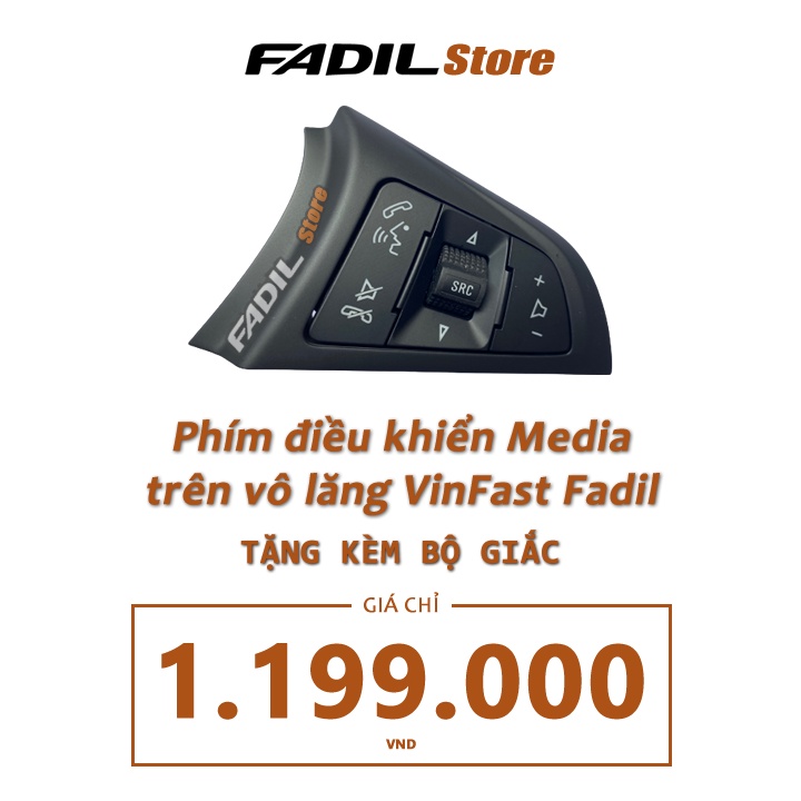 Phím điều khiển media trên vô lăng VinFast Fadil chính hãng GM tặng kèm bộ giắc kết nối