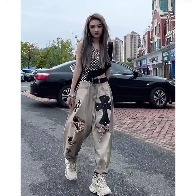 Quần Baggy Dáng Rộng Lưng Cao Phối Túi Thiết Kế Độc Đáo Thời Trang Mùa Thu Cho Nữ