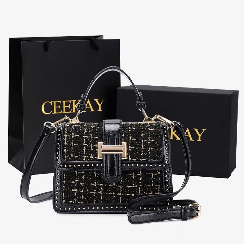 🌸Sẵn hàng túi đen🌸 CEEKAY 67 fullbox thiết kế thời trang cao cấp phong cách phương Tây