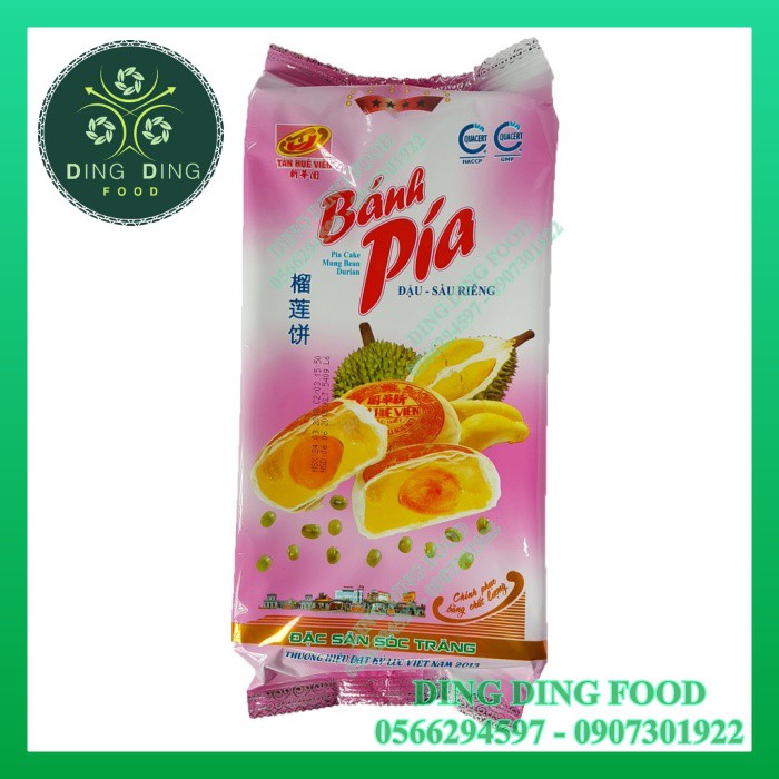 Bánh Pía Đậu Xanh Sầu Riêng Trứng 4 Sao 540g [ 4 BÁNH ] Tân Huê Viên| Bánh Pía Tân Huê Viên| Ăn Vặt - DING DING FOOD