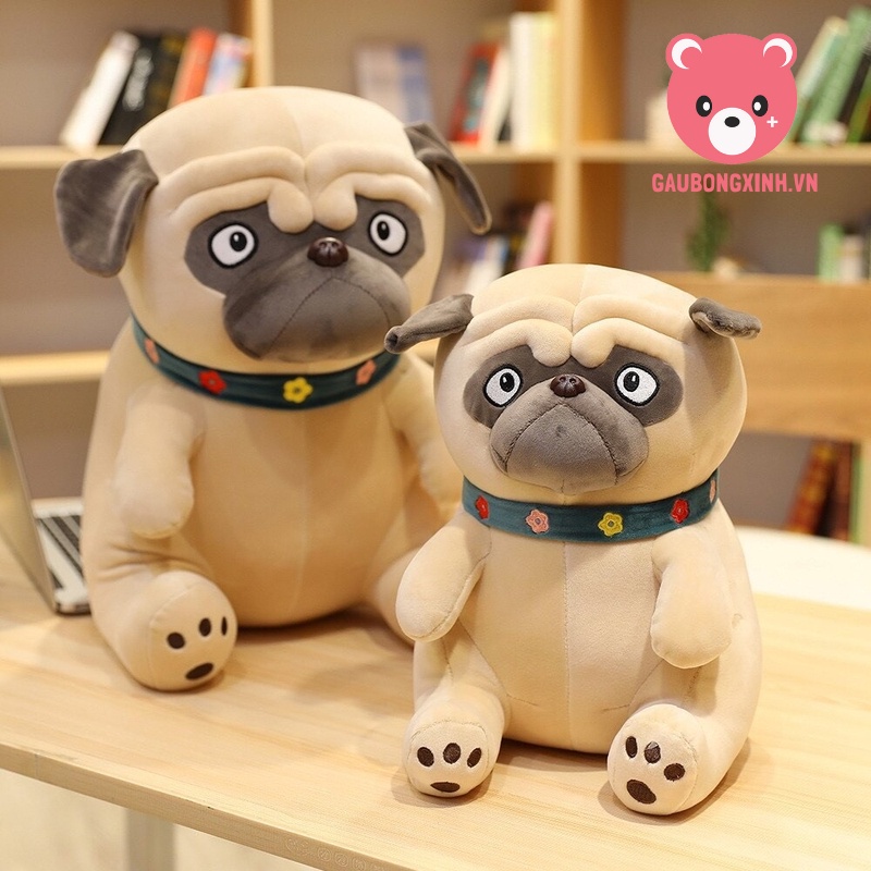 Gấu Bông Chó Mặt Nhăn Siêu CUTE, Thú nhồi bông chó PUG đáng yêu, gối ôm cho bé hàng cao cấp