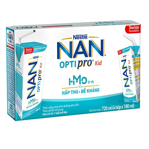 Sữa nước Nestlé NAN Optipro Kid 180ml (lốc 4 hộp)