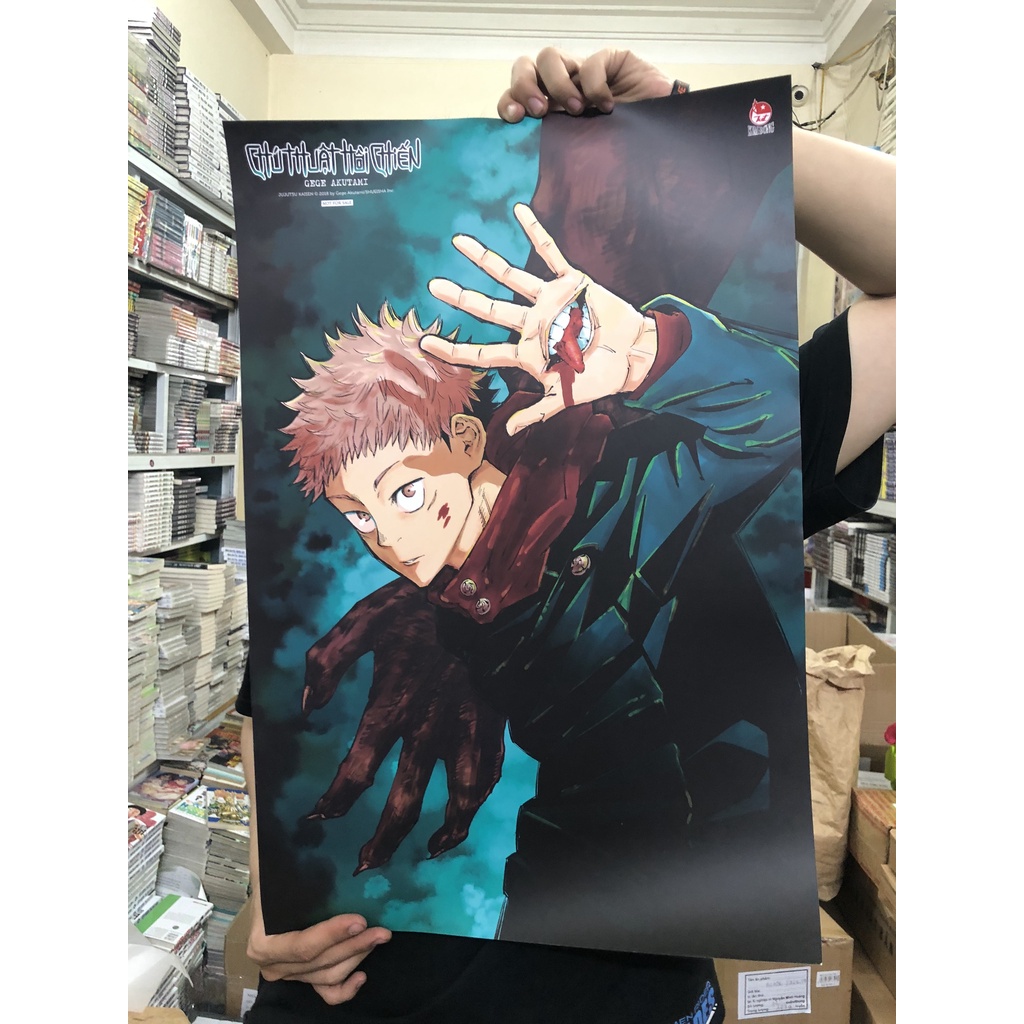 Poster truyện tranh Chú thuật hồi chiến - Jujutsu Kaisen - Quà tặng Offline - NXB Kim Đồng