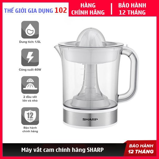 Máy Vắt Cam Sharp Công suất 25-40W, Dung Tích 0.6-1.5 Lít – Phân Phối Chính Hãng – Bảo Hành 12 Tháng Toàn Quốc