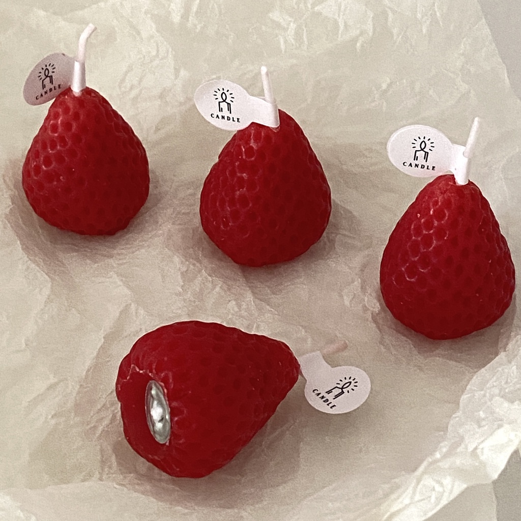 Nến Thơm Thư Giãn Không Khói Hình Dâu Tây Trang Trí Phòng Cưới, Lễ Cưới, Sinh Nhật MARRYSTORE