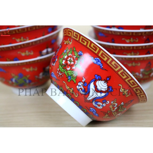 [PHÁP BẢO MINH CHÂU - NHẬP KHẨU] BÁT GỐM SỨ ĐÀI LOAN 11.5CM (ĐỎ - VÀNG) / 1 CHIẾC