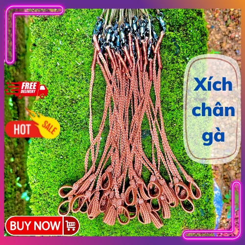 Xích chân gà đan 8 cổ tròn, dù thái siêu mịn nhuyễn, chống xoắn bặc đạn thép đen, đồng, mua về là sử dụng
