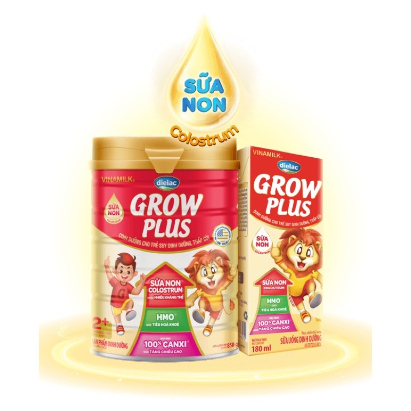 Sữa bột Dielac Growplus 2+ 900g sữa non (cho trẻ từ 2-10 tuổi)