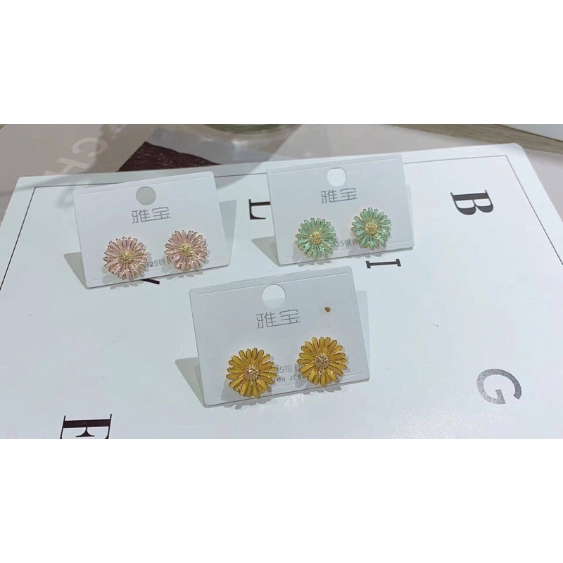 bông tai hoa nhiều cánh dễ thương, khuyên tai phong cách hàn quốc