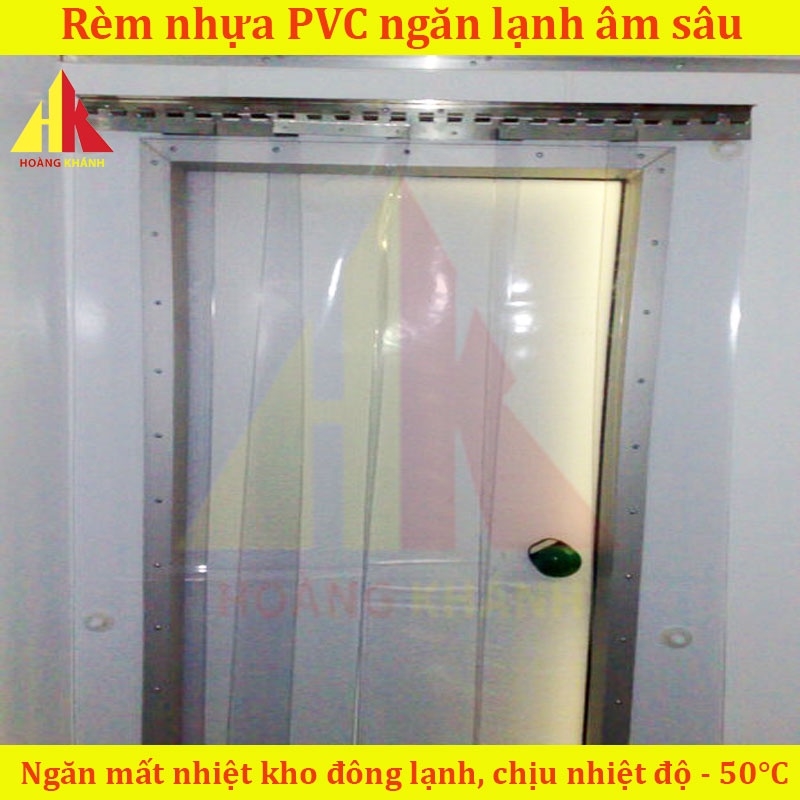 Màng nhựa PVC ngăn lạnh âm sâu Hoangkhanh, Độ dày 2mm, bản rộng 200mm - Rèm ngăn lạnh kho đông - Rèm nhựa PVC trong suốt