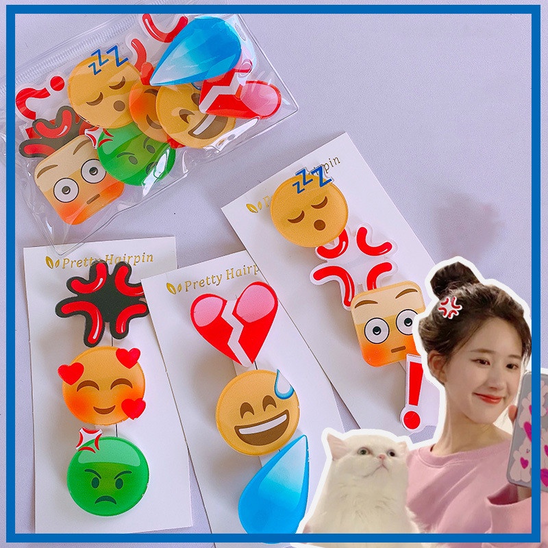 🌈Kẹp tóc hình mặt cười phong cách Hàn Quốc cho nữ