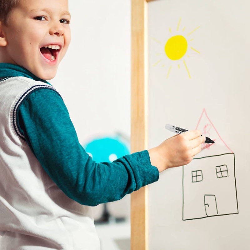 Bộ 60 Bảng Đánh Dấu Khô Đầu Mảnh Màu Trắng Đen Dùng Cho Lớp Học / Văn Phòng