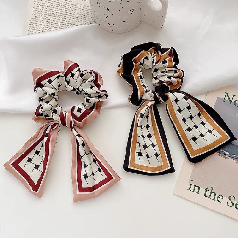 Ruy băng cột tóc hình gấu, dây buộc tóc dành cho nữ phong cách Hàn Quốc
