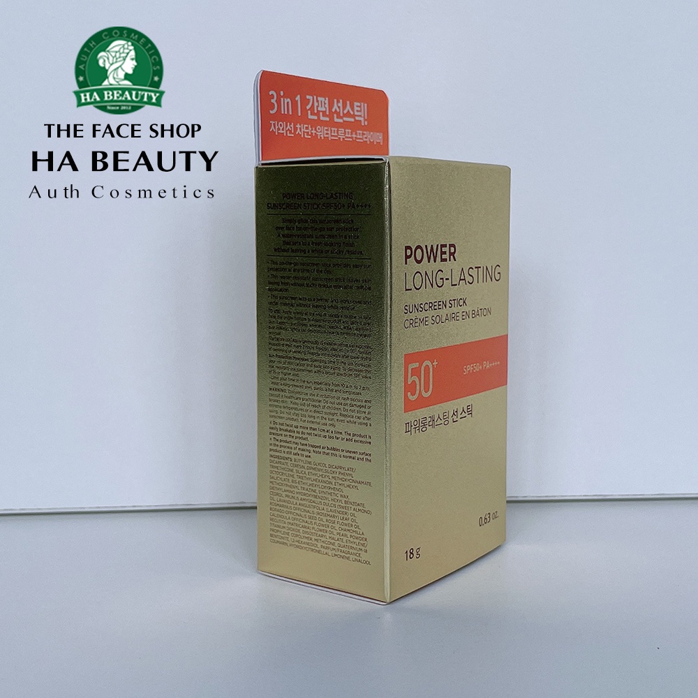 Sáp chống nắng đa năng dưỡng da trang điểm chống lão hóa The Face Shop Power Long Lasting Sunscreen Stick SPF50+PA+++ 18