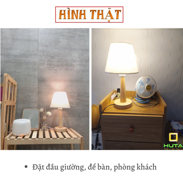 COMBO 2 Đèn Ngủ Gỗ Để Bàn Dimmer Tăng Giảm Sáng, Bóng Led Decor, Vintage Hàn Quốc, Mã G2 - Shop HUTA Light For Life