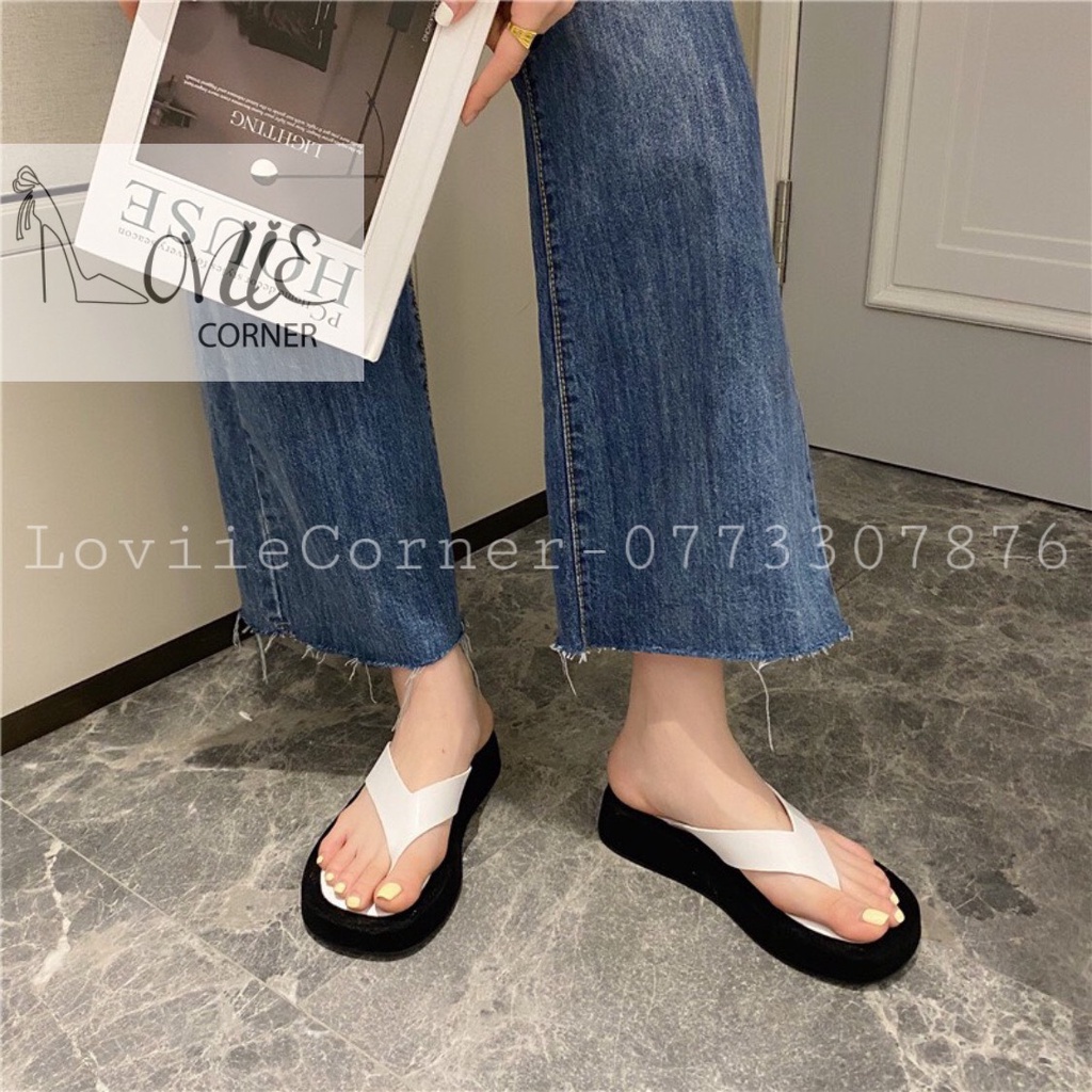 SANDAL NỮ LOVIIECORNER - GIÀY THỜI TRANG QUAI NGANG MẢNH - GIÀY ĐẾ XUỒNG 3 PHÂN CAO CẤP S220309