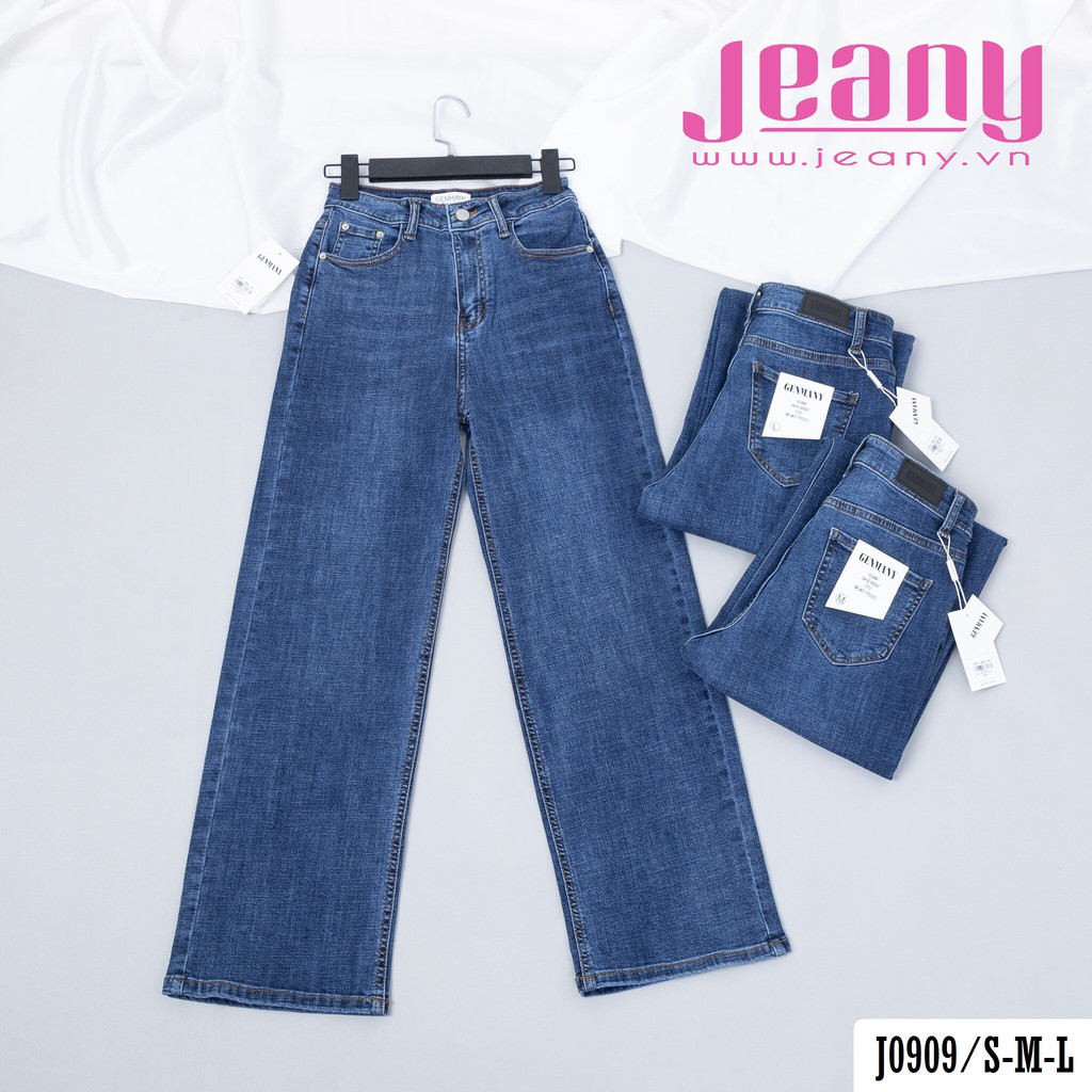 Quần Jean Ống Suông Lưng Cao Hack Dáng Màu Đậm J0909 - Jeany