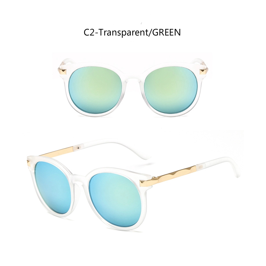 Kính mát gọng phối kim loại dạng tròn thời trang Hàn Quốc cho nam nữ