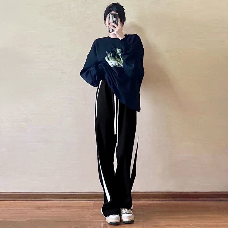 Quần Thể Thao Ống Đứng Viền Sọc Thời Trang Năng Động Cho Nữ