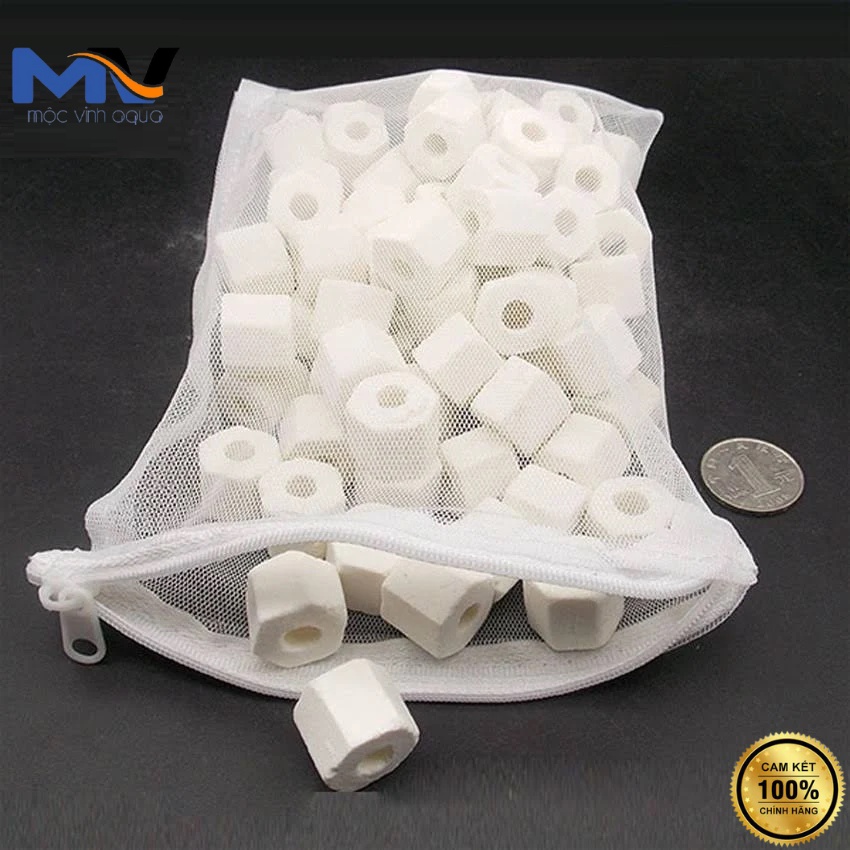 Túi đựng vật liệu lọc hồ cá size nhỏ 17cm x24cm và size lớn 30cm x 40cm