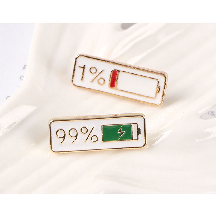 Ghim Cài Áo Tráng Men Hình Pin Điện Thoại Sáng Tạo Cá Tính Thích Hợp Làm Quà Tặng Cho Bạn Bè