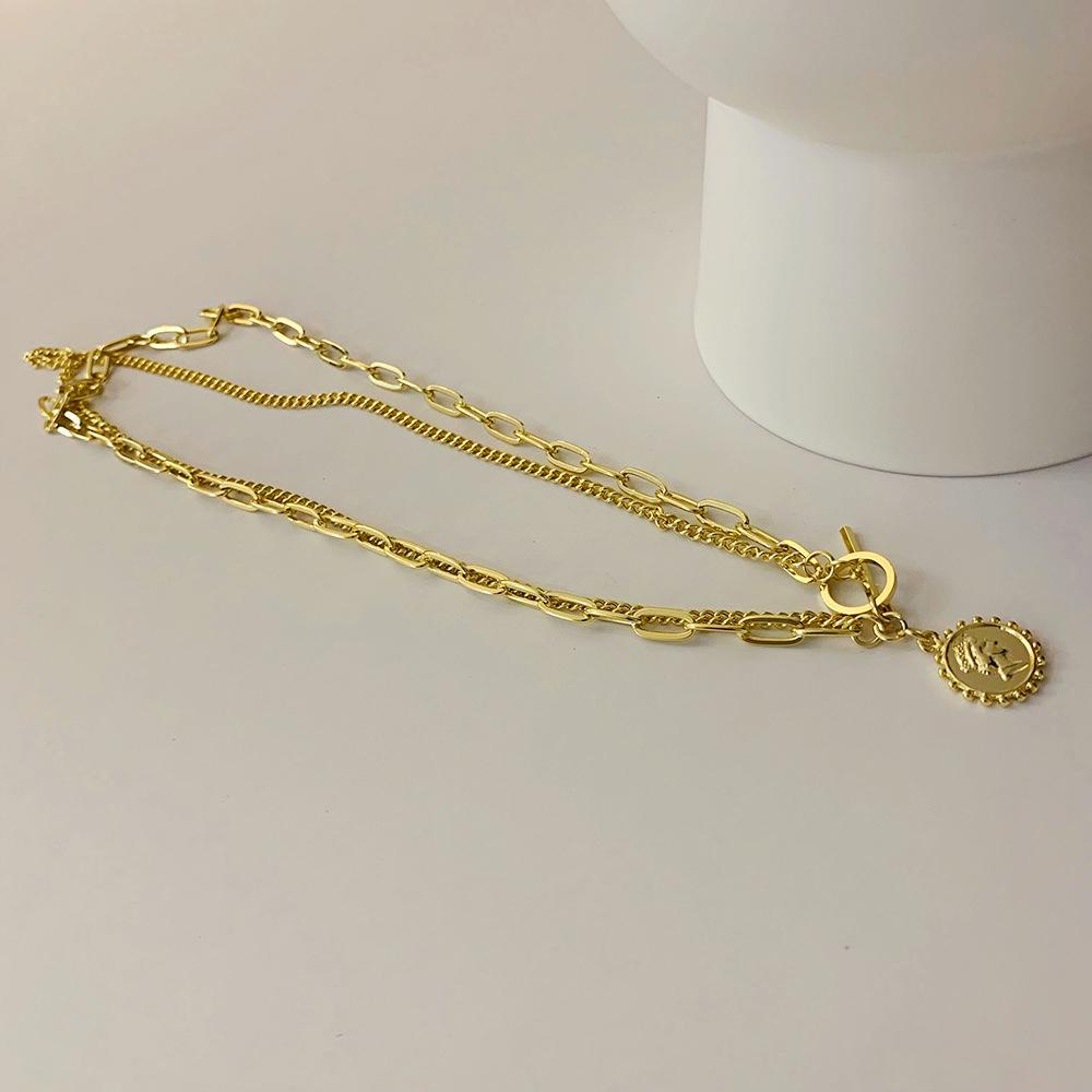 Vòng cổ Hai Lớp Họa Tiết Hình Học Thời Trang Dành Cho Nữ