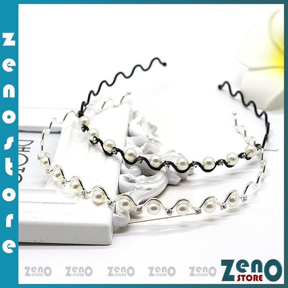 Bờm tóc xoắn đính ngọc, băng đô cài tóc nữ tính PT22