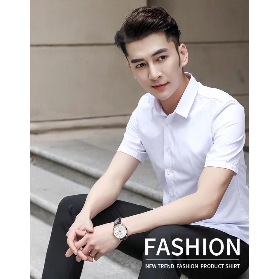 [Mã FAMAYWA2 giảm 10k đơn từ 50k] Áo Sơ Mi Cộc Tay Cao Cấp Hàn Quốc Không Nhăn SMC | BigBuy360 - bigbuy360.vn